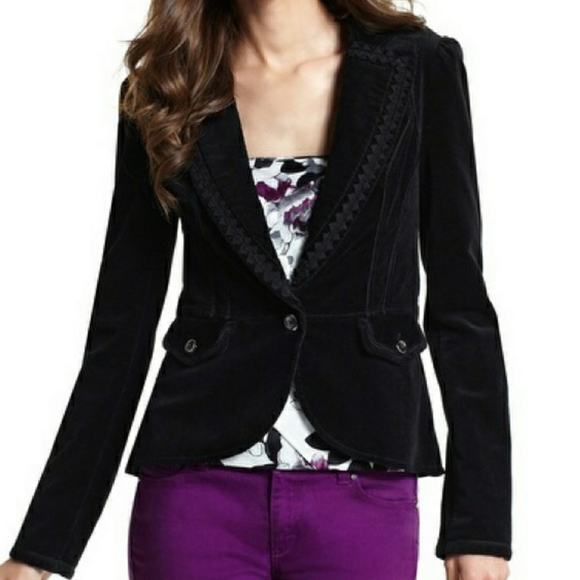 White House Black Market Jackets & Blazers - WHBM Black Corduroy Peplum Blazer Size 4